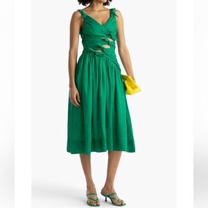 Zimmermann Tiggy Bow Green Midi Dress